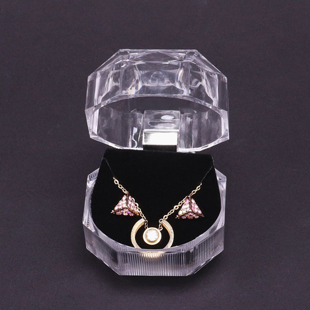 Red Insert Transparent Acrylic Earring Box