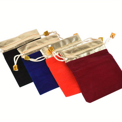 7*9 9*12CM Velvet Drawstring Bags with Gold Trim Suitable for Jewelry Storage Wedding Holiday Party Portable Gift Bags,Price for 100 pcs