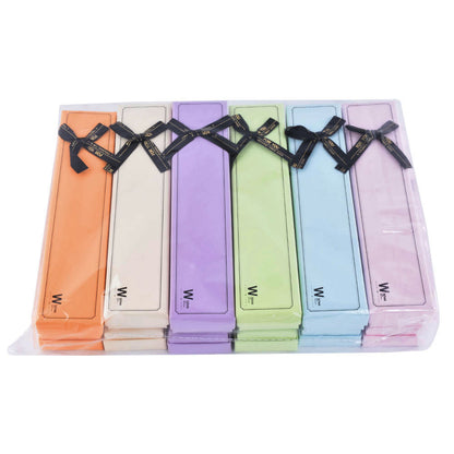 B1582-X7 Fashion 6 Colors Necklace Boxes with Ribbon, Price for 12 PCS.