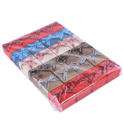 B1522-X8 Cajas para anillos con pajarita de moda con 6 colores, precio por 24 piezas.