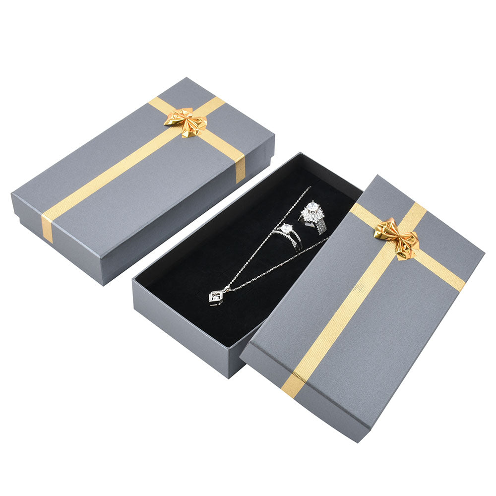 New Design Elegant Square Shaped Multi Color Bow Tie Jewelry Package Cardboard Box