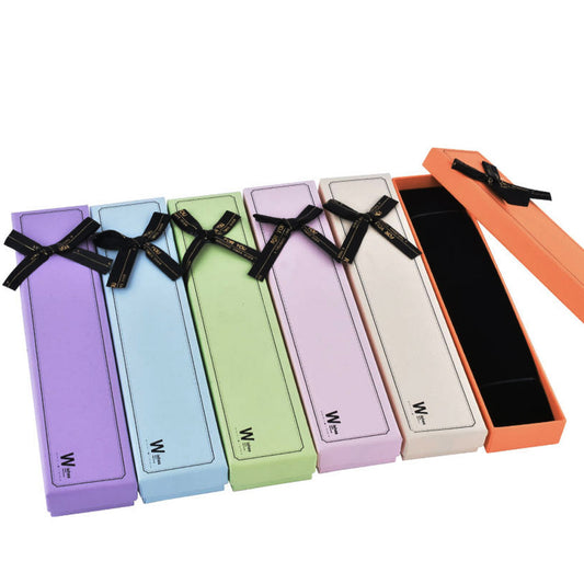 B1582-X7 Fashion 6 Colors Necklace Boxes with Ribbon, Price for 12 PCS.