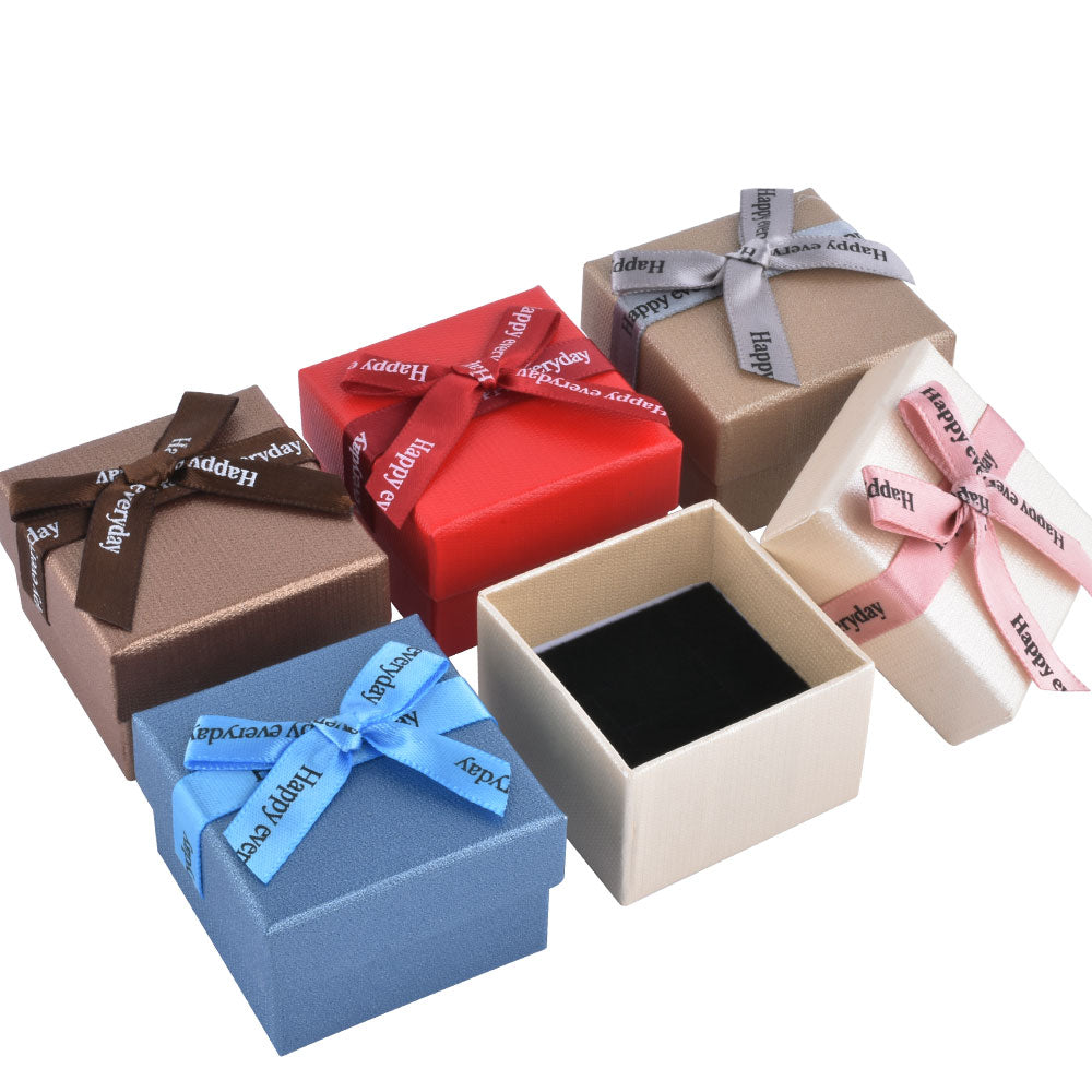 B1522-X8 Fashion Bow Tie Ring Boxes With 6 Colors, Price for 24Pcs.