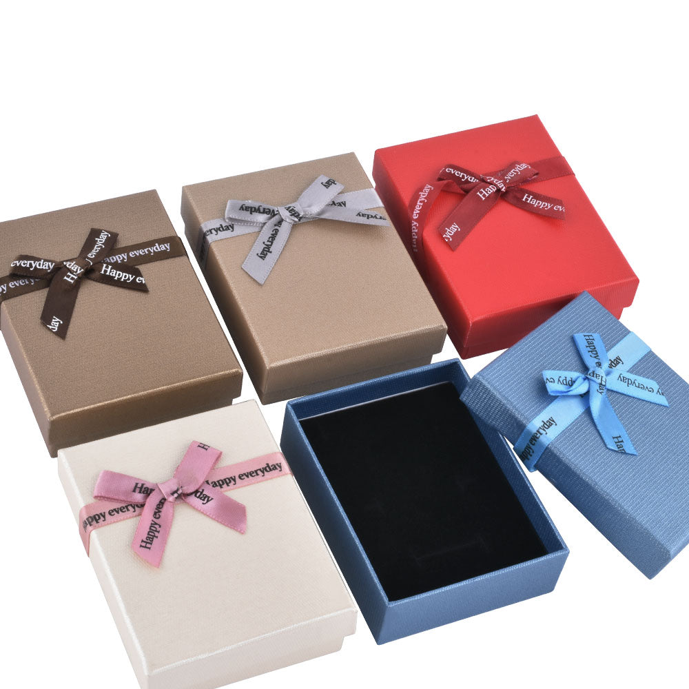 B1534-X8 Fashion Bow Tie Pendant Earring Necklace Boxes With 6 Colors, Price for 12 Pcs.