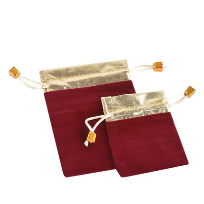 7*9 9*12CM Velvet Drawstring Bags with Gold Trim Suitable for Jewelry Storage Wedding Holiday Party Portable Gift Bags,Price for 100 pcs