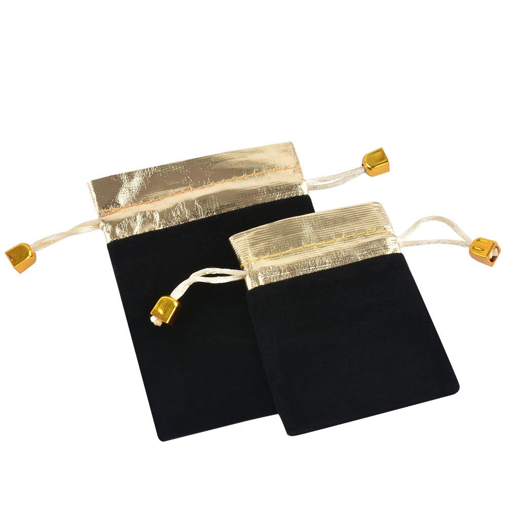 7*9 9*12CM Velvet Drawstring Bags with Gold Trim Suitable for Jewelry Storage Wedding Holiday Party Portable Gift Bags,Price for 100 pcs