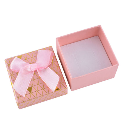 B1522-X1 Fashion Cardboard 6 Color Ring Jewelry Box With Bow Tie, Price For 24Pcs.