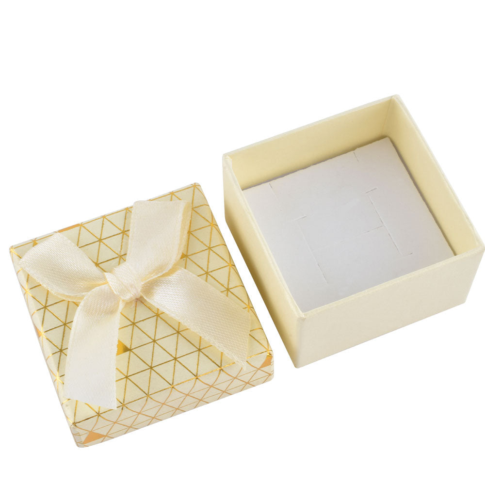 B1522-X1 Fashion Cardboard 6 Color Ring Jewelry Box With Bow Tie, Price For 24Pcs.