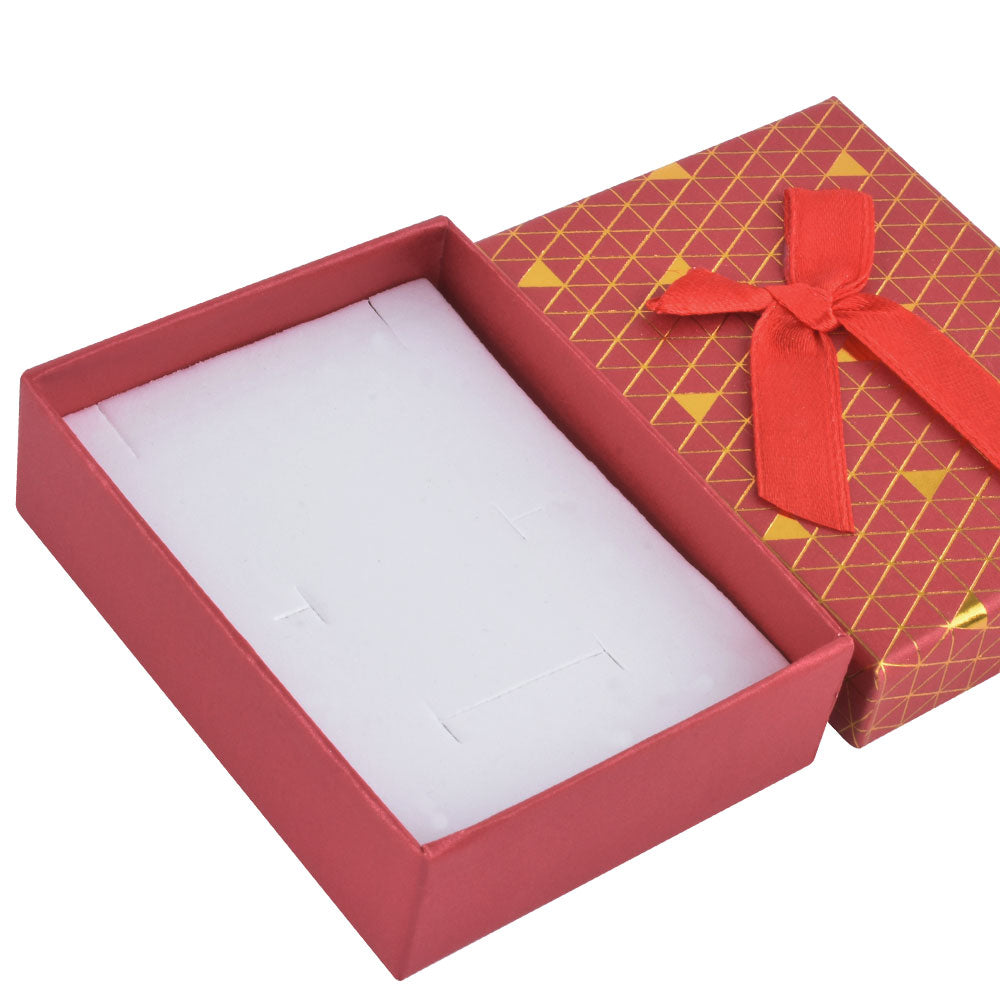 B1534-X1 Fashion Cardboard 6 Color Pendant Jewelry Box With Bow Tie, Price For 12 Pcs.