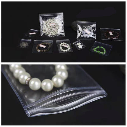 Jewelry Buddha Beads Jade Ring Earring Necklace Anti-oxidation High Transparent PVC Zip Lock Bag ,Price for 100pcs