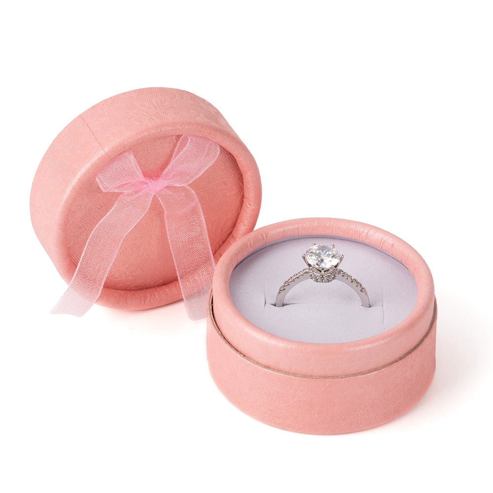 Round Pink Fashion Ring Boxes, Price For 30PCS