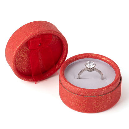 Cajas para anillos de moda redondas y rojas, precio por 30 unidades