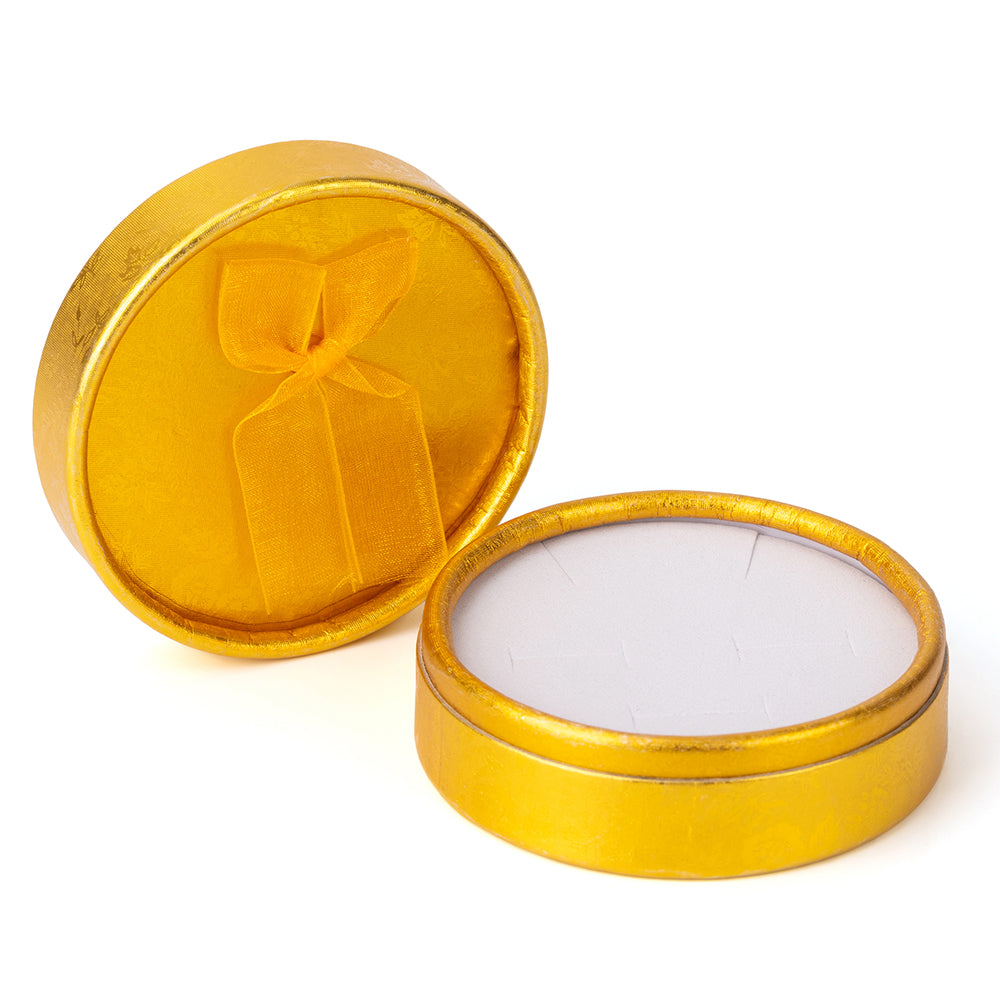 Round Gold Fashion Jewelry Boxes, Price For 12PCS