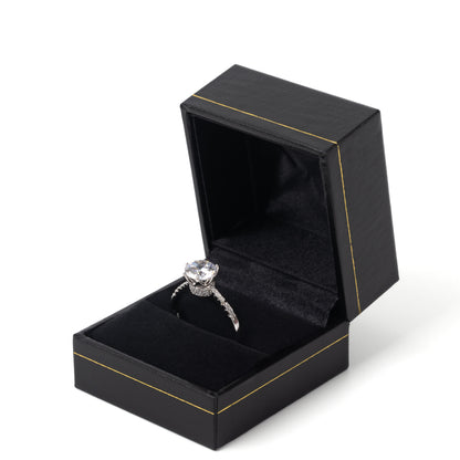 Caja de anillo negra con borde dorado para propuesta de matrimonio o compromiso, precio por 24 piezas