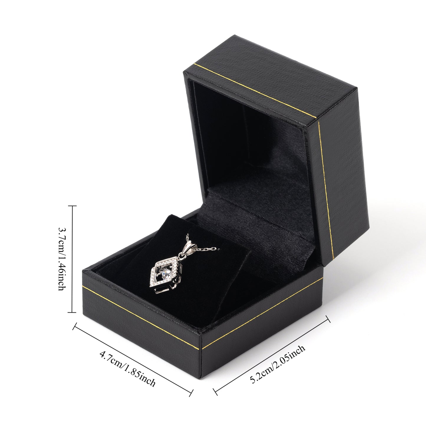 Gold Trim Black Earring Pendant Box, Price For 24PCS