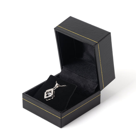 Gold Trim Black Earring Pendant Box, Price For 24PCS