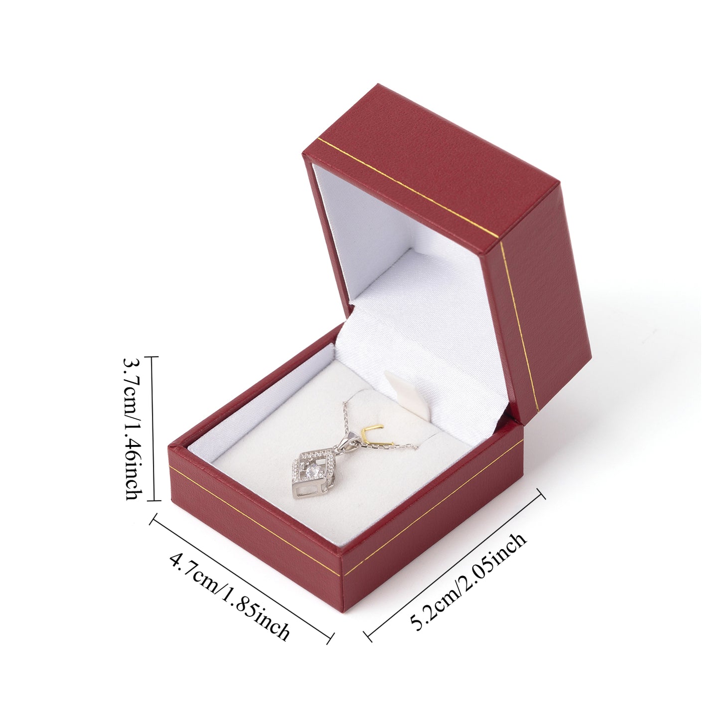 Red Pendant Box With Gold Trim For Man Women Wedding, Price For 24PCS