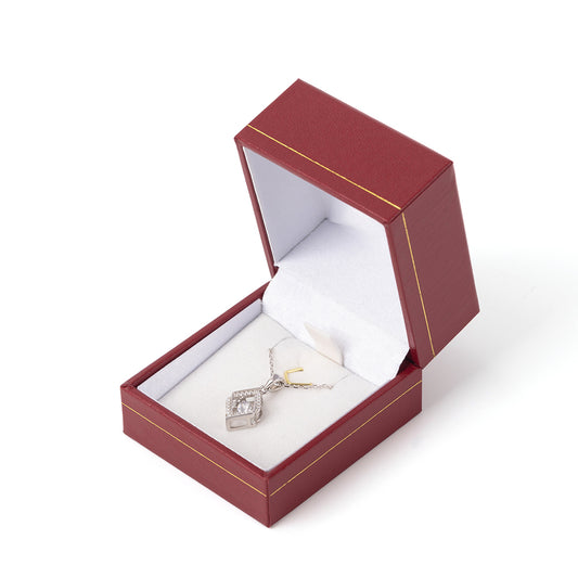 Red Pendant Box With Gold Trim For Man Women Wedding, Price For 24PCS