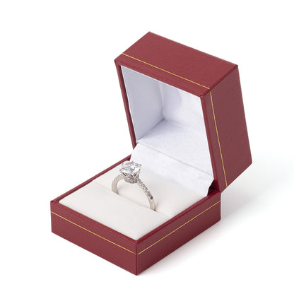 Caja de anillo roja con borde dorado para propuesta de matrimonio o compromiso, precio por 24 piezas