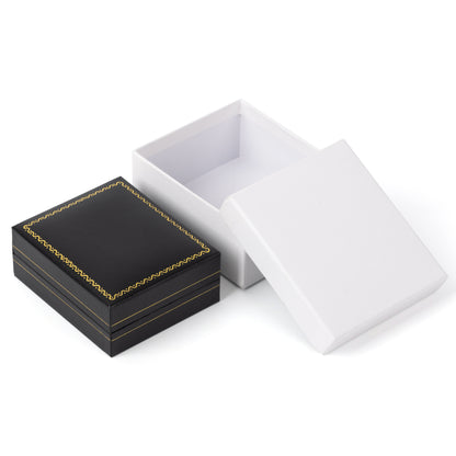 Black Earring Box With Gold Trim, Price For 12PCS