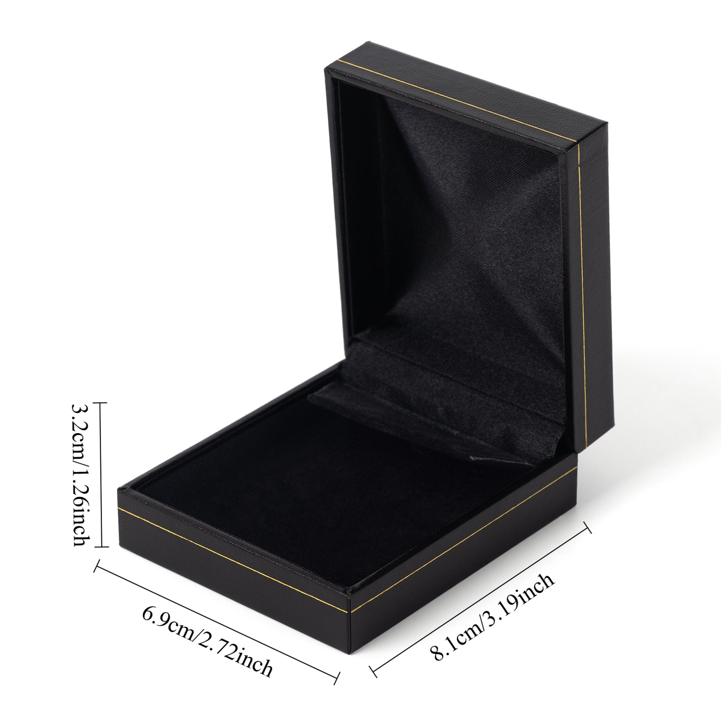 Black Earring Box With Gold Trim, Price For 12PCS