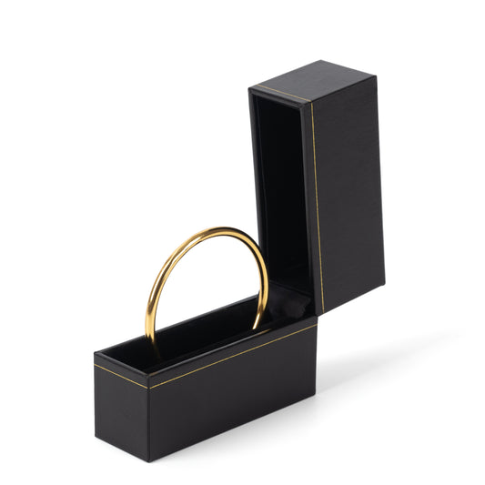 Black Bangle Box With Gold Trim, Price For 12PCS