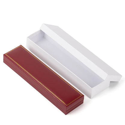 Red Bracelet Box With Gold Trim, Price For 12PCS