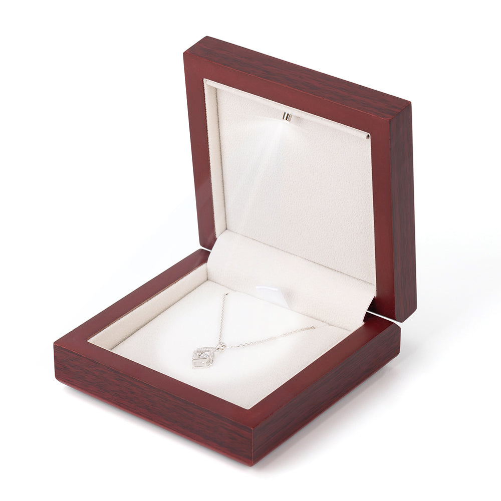 Glossy Earring Pendant Wooden Box With Light,price for 6 Pcs