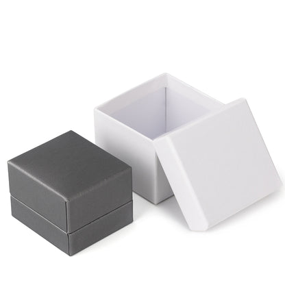 Cajas para anillos recubiertas de PU gris, precio por 24 piezas