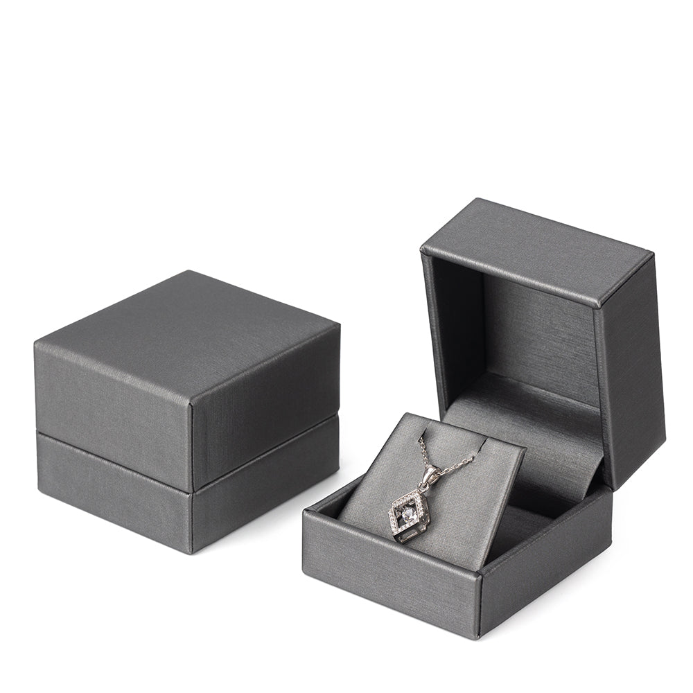 Cajas para pendientes con cubierta de PU gris, precio por 24 piezas