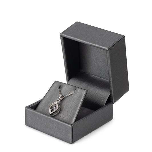 Cajas para pendientes con cubierta de PU gris, precio por 24 piezas