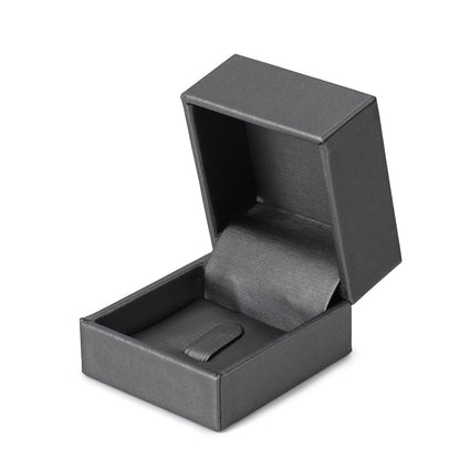 Cajas para anillos recubiertas de PU gris, precio por 24 piezas