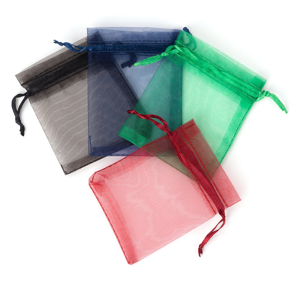 Bolsa de organza verde, precio por 100 piezas