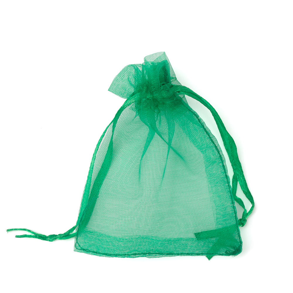 Bolsa de organza verde, precio por 100 piezas