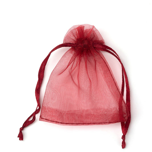 Bolsa de organza roja, precio por 100 piezas