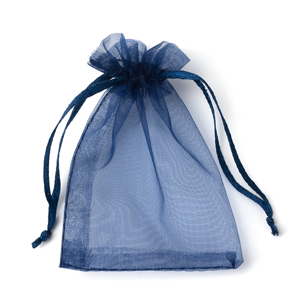 Bolsa de organza azul, precio por 100 piezas