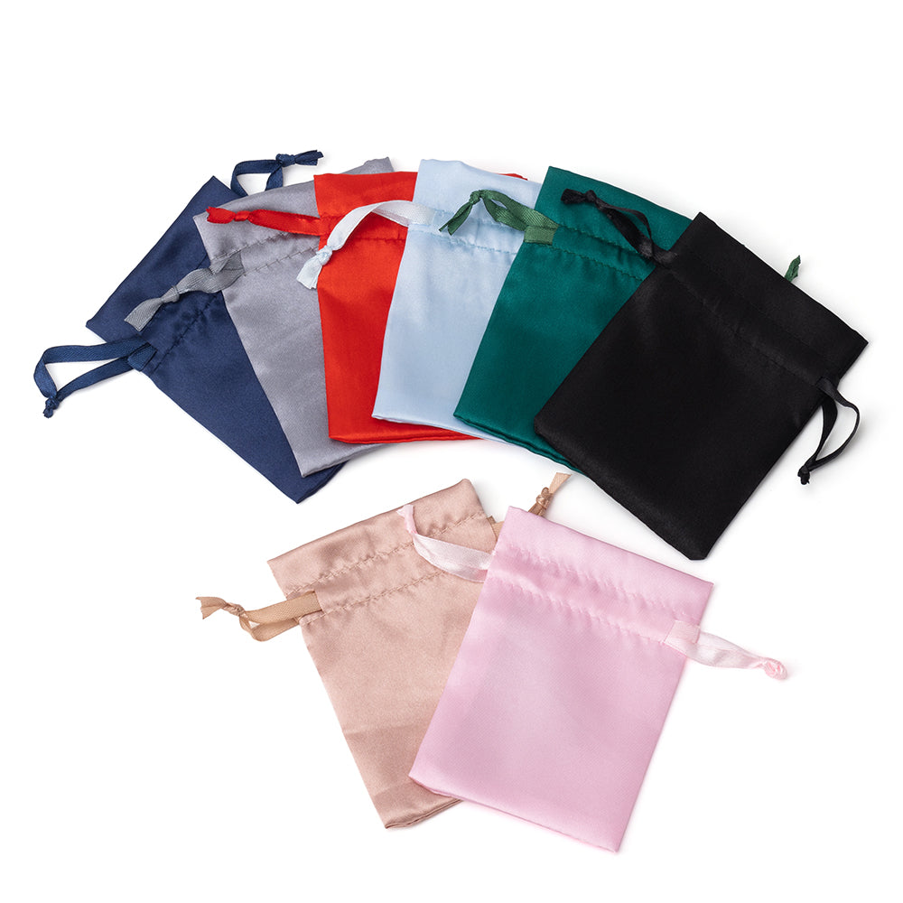 Multiple Colors Satin Drawstring Pouches Wedding Party Toys Makeup Favor Present Bags