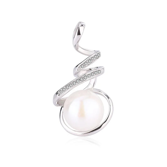 Custom logo pendant manufacturer sterling silver 925 jewellery wholesale necklace zirconia pearl pendant for necklace custom