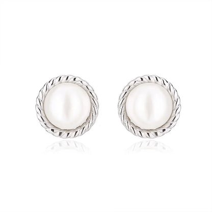 925 sterling silver trending fine fashion luxury women jewelry lightweight pearl stud earrings with pearl stud