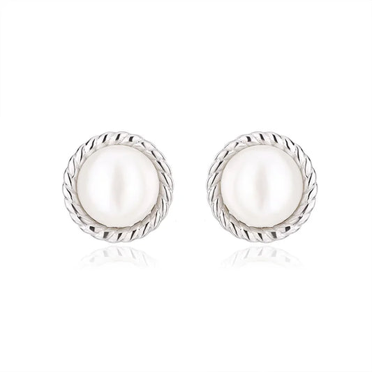 925 sterling silver trending fine fashion luxury women jewelry lightweight pearl stud earrings with pearl stud