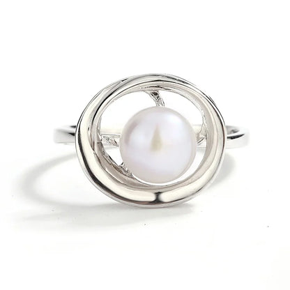 Custom wholesale exquisite jewelry fashionable personalized pearl 925 sterling silver ring