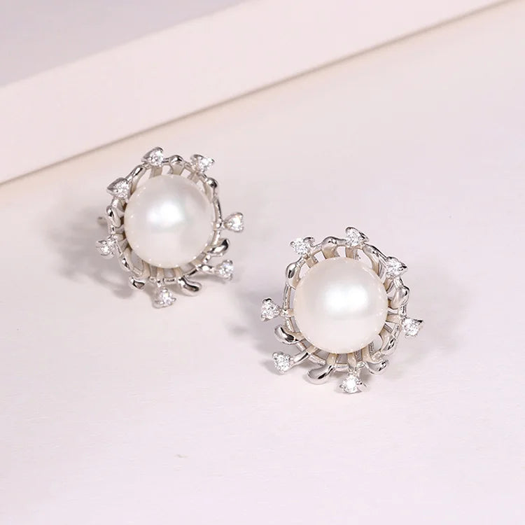 Minimalist women accessories jewelry wholesale s925 925 sterling silver pearl stud earrings