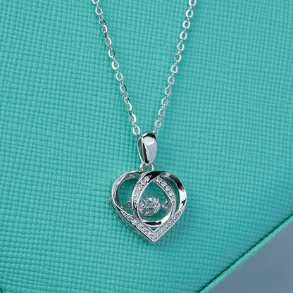 Jeweller Buy S925 Sterling Silver Moissanite Diamond Heart Pendant Necklace with Trendy Link Chain