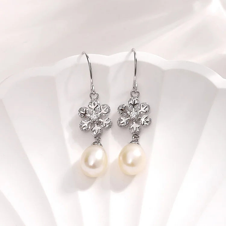 925 sterling silver statement vintage wedding diamond and pearl bridal wedding earrings