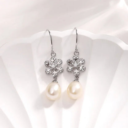 925 sterling silver statement vintage wedding diamond and pearl bridal wedding earrings