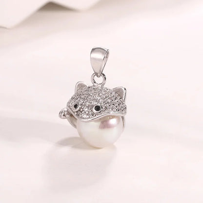 Cute 925 sterling silver animal shaped freshwater pearl pendant for women