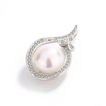 Wholesale custom logo vintage 925 sterling silver framed women's pendant with pearl