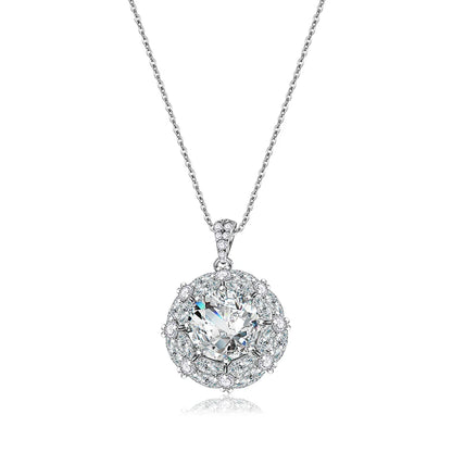 Jeweller Buy 3CT Round Cut Moissanite Pendant with Big Diamond 925 Sterling Silver Necklace Link Chain Trendy Style