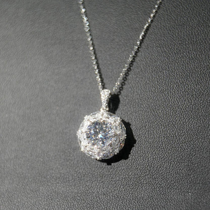 Jeweller Buy 3CT Round Cut Moissanite Pendant with Big Diamond 925 Sterling Silver Necklace Link Chain Trendy Style