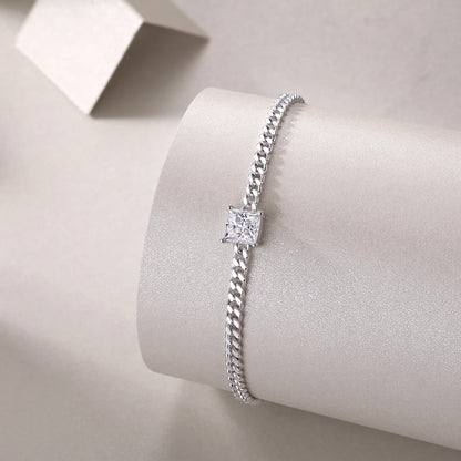 New Arrival Minimalist 925 Sterling Silver Bead Link Chain White Gol Moissanite Trendy Necklace For Gift L230813115